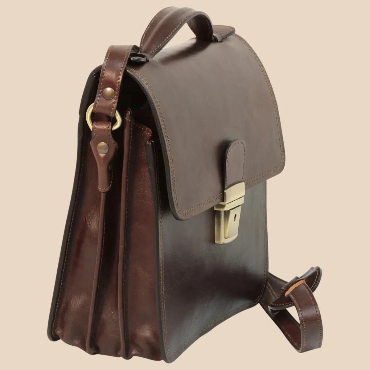 Leather Crossbody Satchel Bag - Image 16 | Bufalo d'Oro