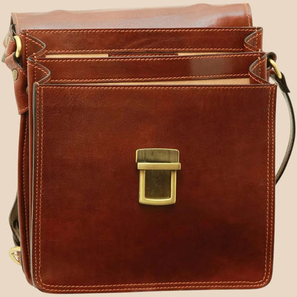 Leather Crossbody Satchel Bag - Image 2 | Bufalo d'Oro