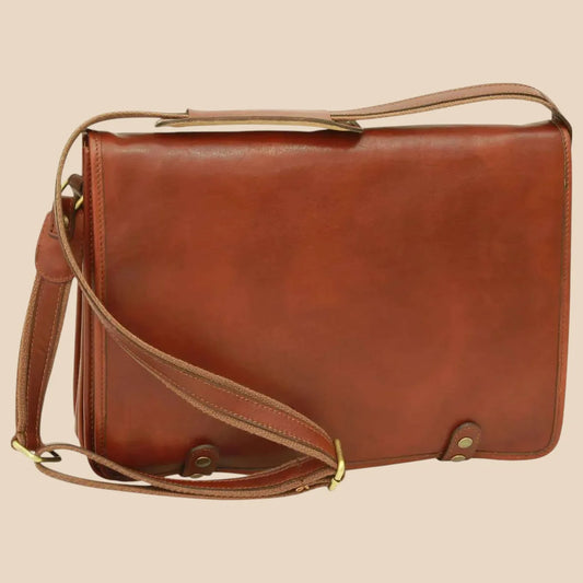 Calfskin Leather Messenger Bag - Image 1 | Bufalo d'Oro