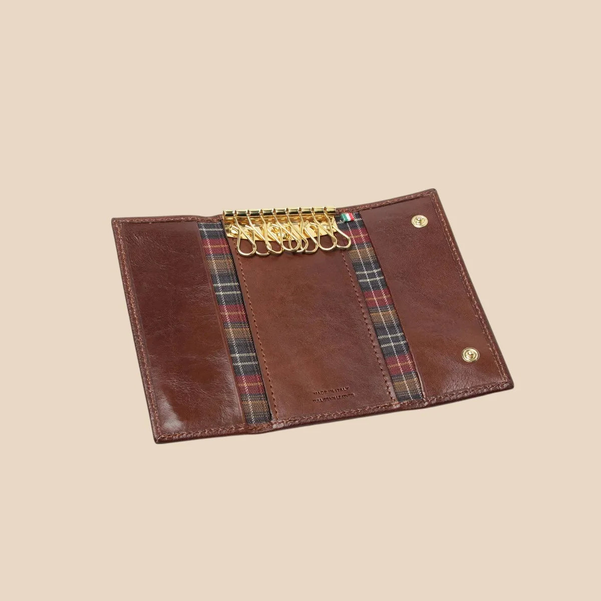 Full-Grain Leather Key Ring 8 Hooks - Image 2 | Bufalo d'Oro