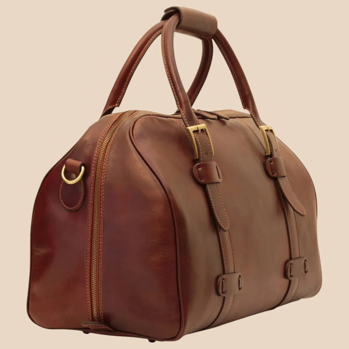 Cowhide Leather Duffel Bag - Image 13 | Bufalo d'Oro
