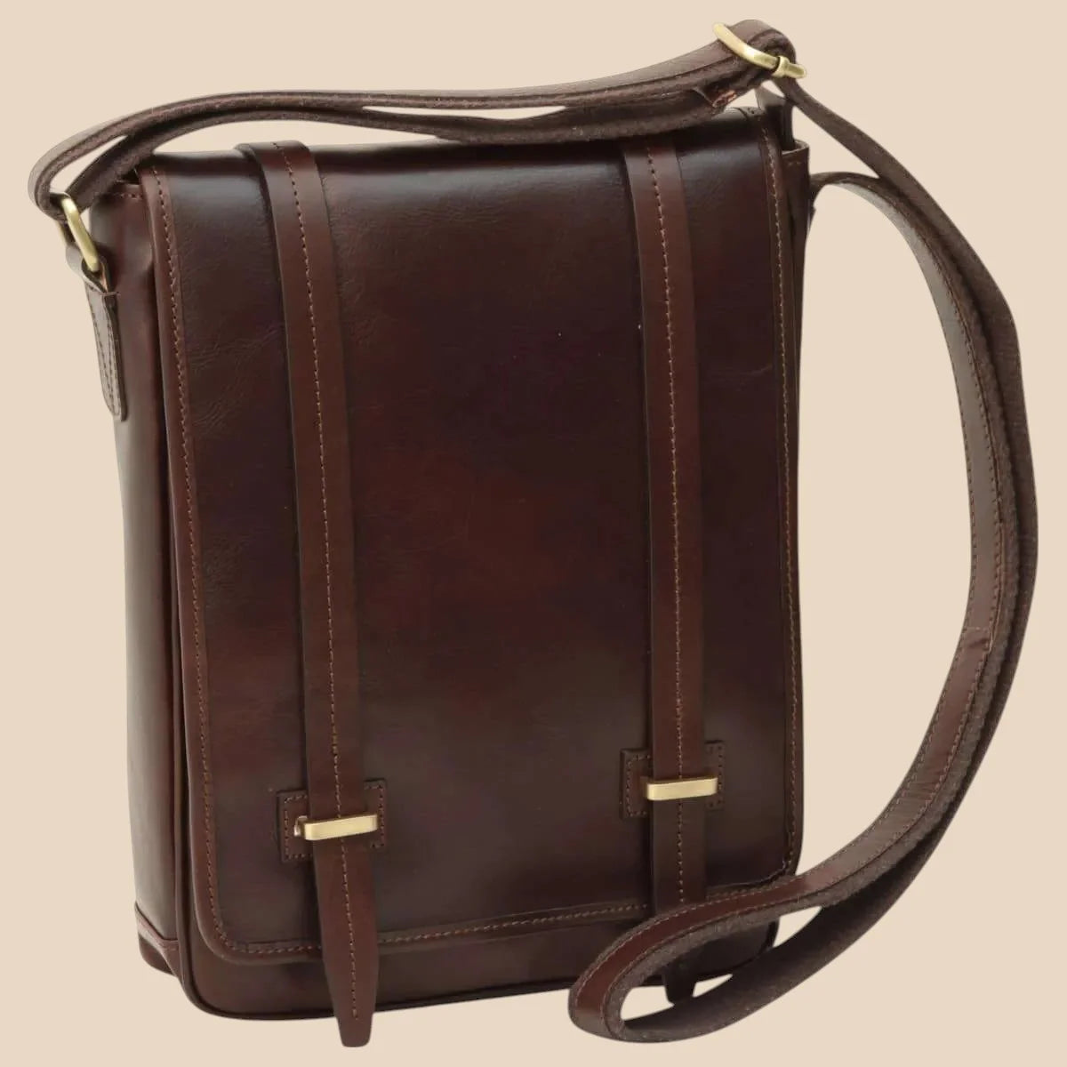 Medium Leather Bag With Double Magnetic Closure - Image 13 | Bufalo d'Oro