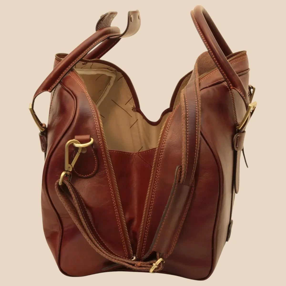 Cowhide Leather Duffel Bag - Image 21 | Bufalo d'Oro