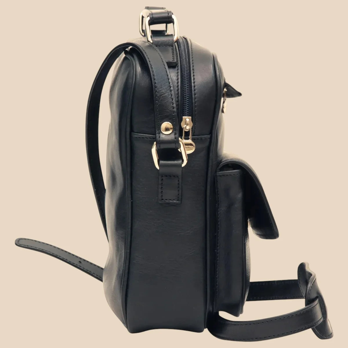 Leather Shoulder Bag With Front Pocket - Image 11 | Bufalo d'Oro