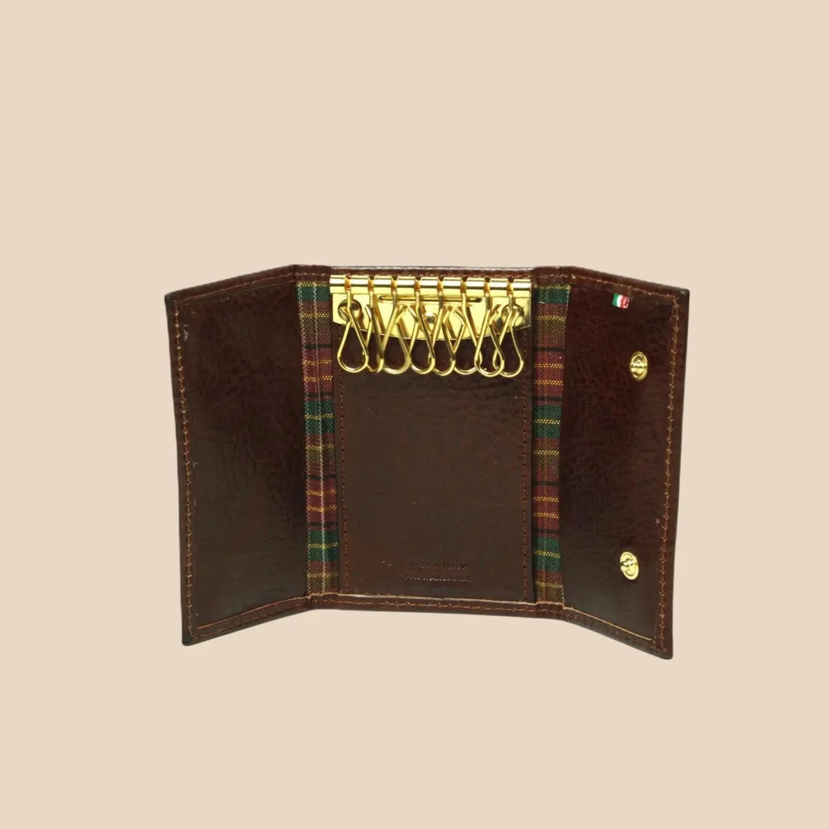 Full-Grain Leather Key Ring 8 Hooks - Image 1 | Bufalo d'Oro