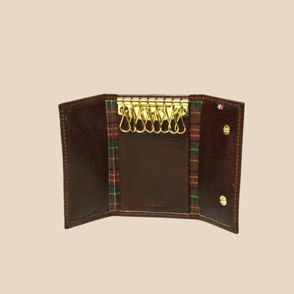 Full-Grain Leather Key Ring 8 Hooks - Image 1 | Bufalo d'Oro