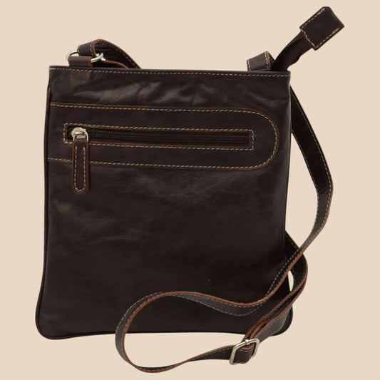 Leather Cross Body Bag With Zip Pocket - Image 1 | Bufalo d'Oro
