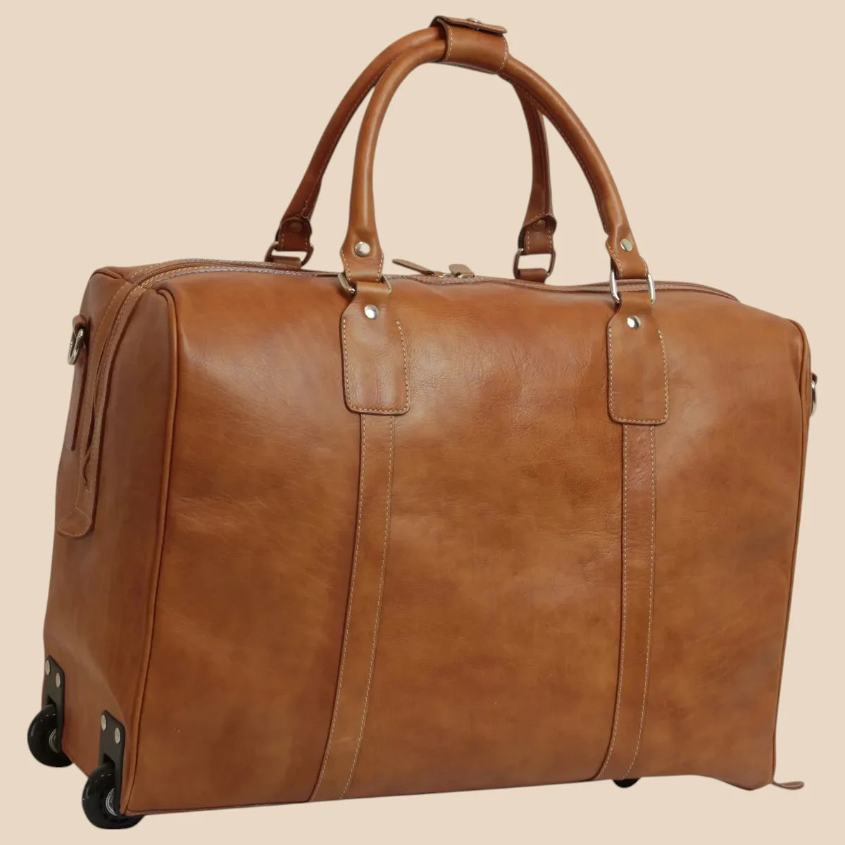 Oiled Calfskin Leather Duffel Bag - Image 13 | Bufalo d'Oro