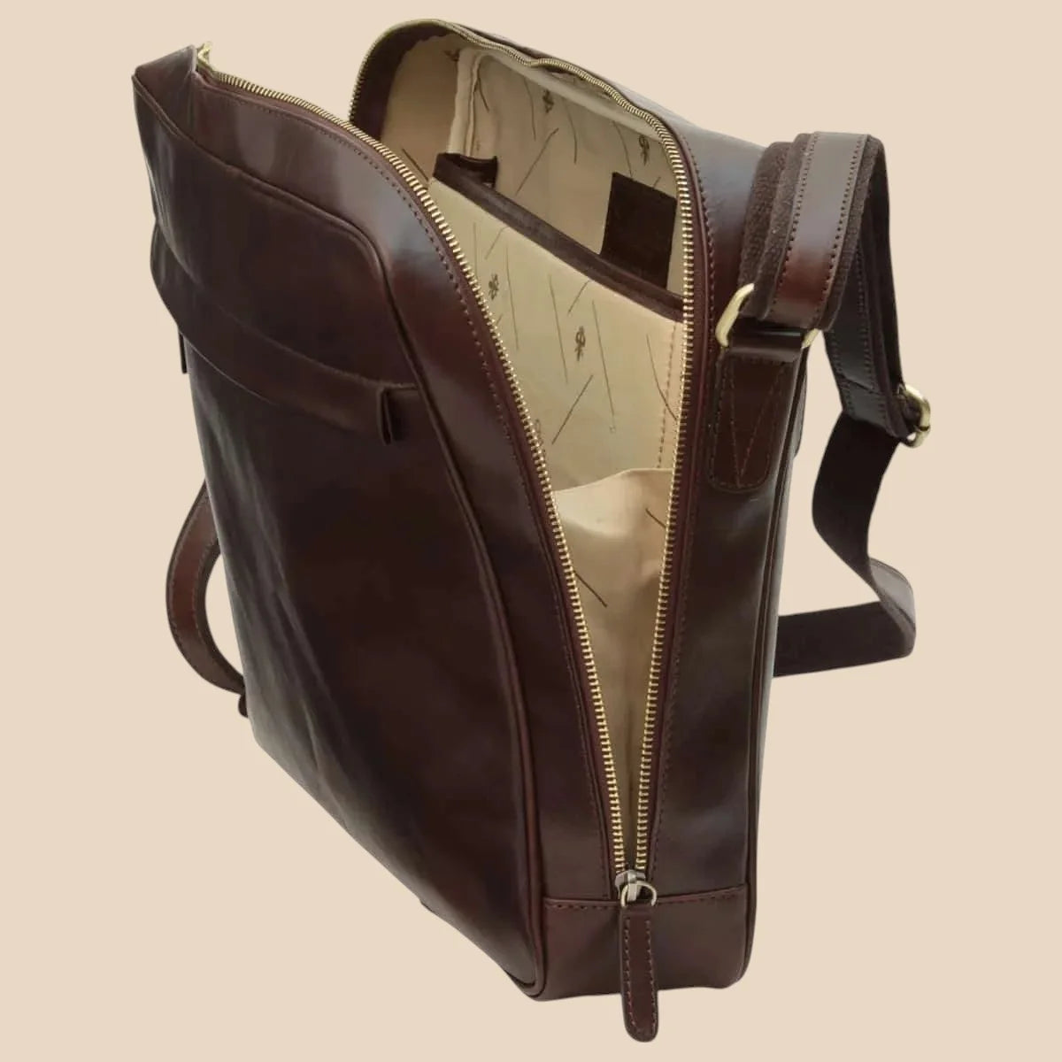 Vachetta Leather Messenger - Image 7 | Bufalo d'Oro