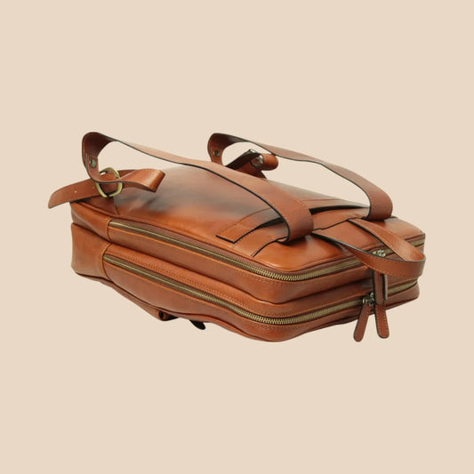 Leather Back Pack With Backside Troller Strap - Image 2 | Bufalo d'Oro