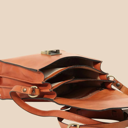 Leather Crossbody Satchel Bag - Image 9 | Bufalo d'Oro