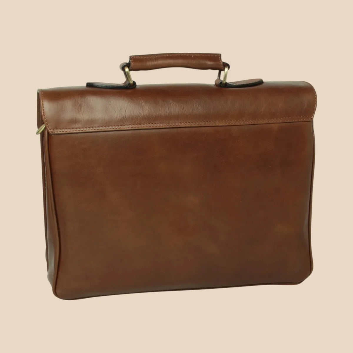 Oiled Calfskin Leather Briefcase With Shoulder Strap - Image 6 | Bufalo d'Oro