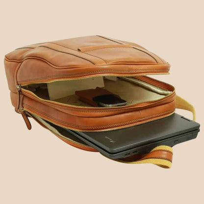 Soft Calfskin Leather Laptop Backpack - Image 3 | Bufalo d'Oro