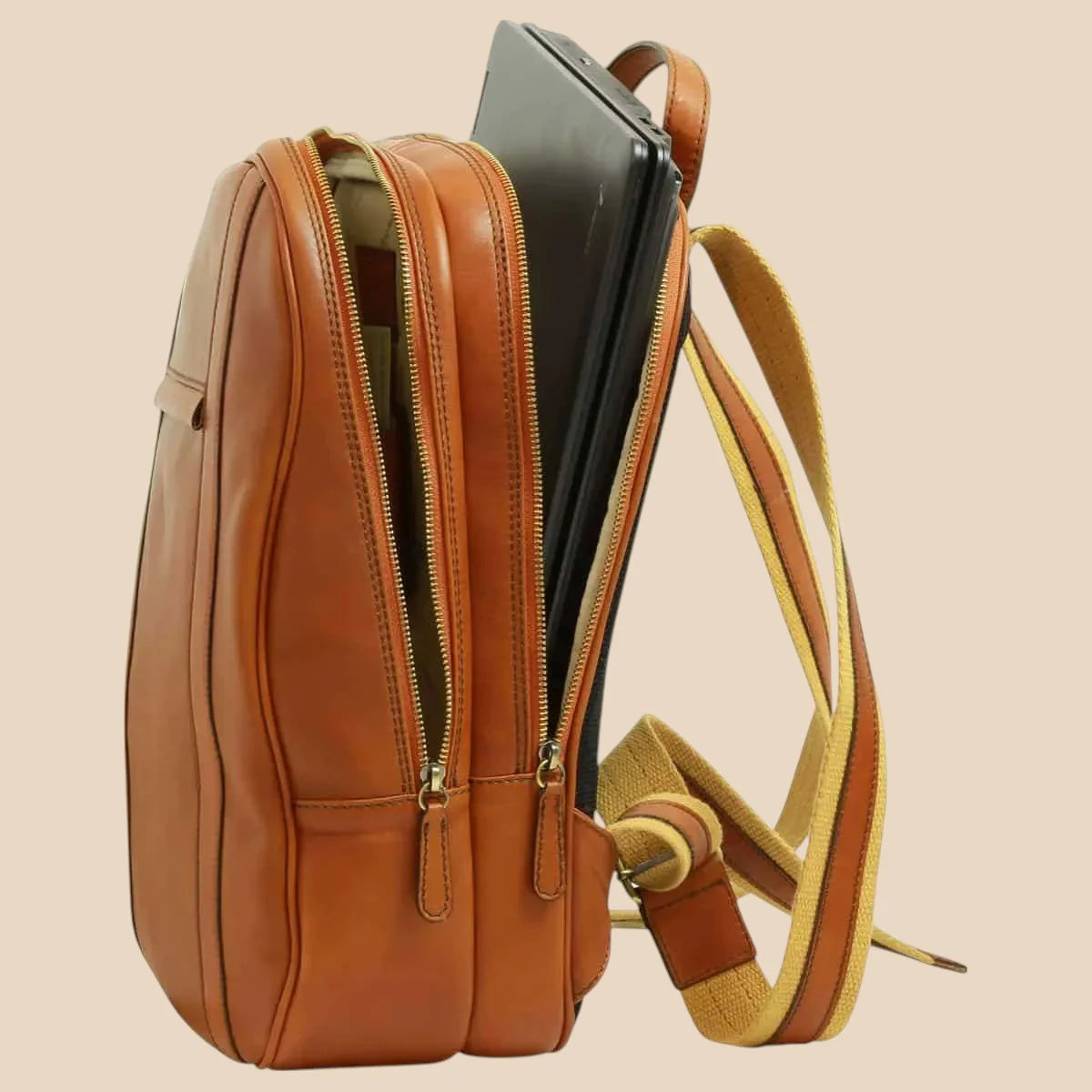 Soft Calfskin Leather Laptop Backpack - Image 6 | Bufalo d'Oro