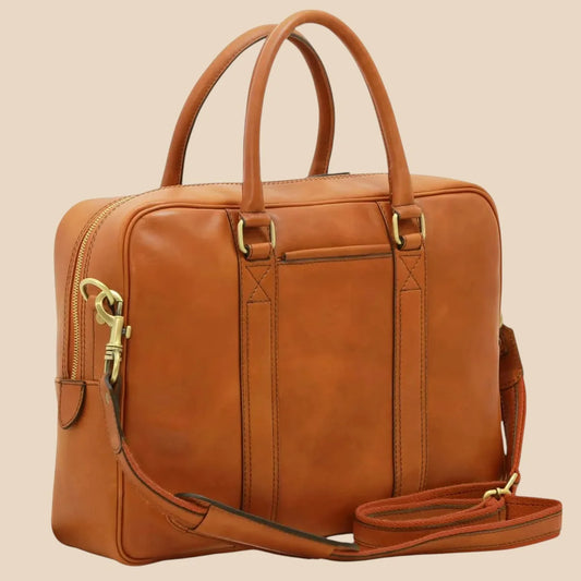 Soft Calfskin Leather Briefcase - Image 1 | Bufalo d'Oro