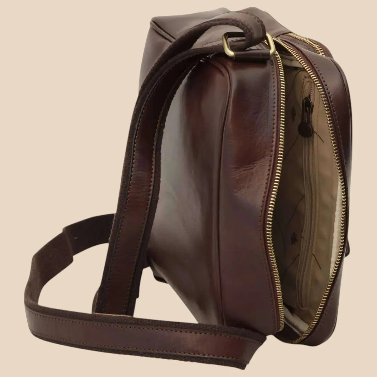 Small Leather Bag With Zip Closures - Image 16 | Bufalo d'Oro