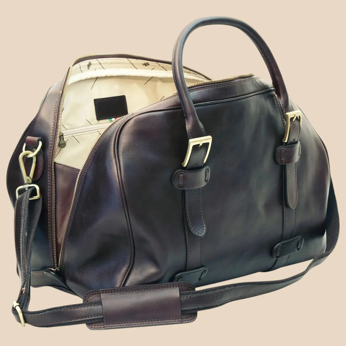 Cowhide Leather Duffel Bag - Image 24 | Bufalo d'Oro