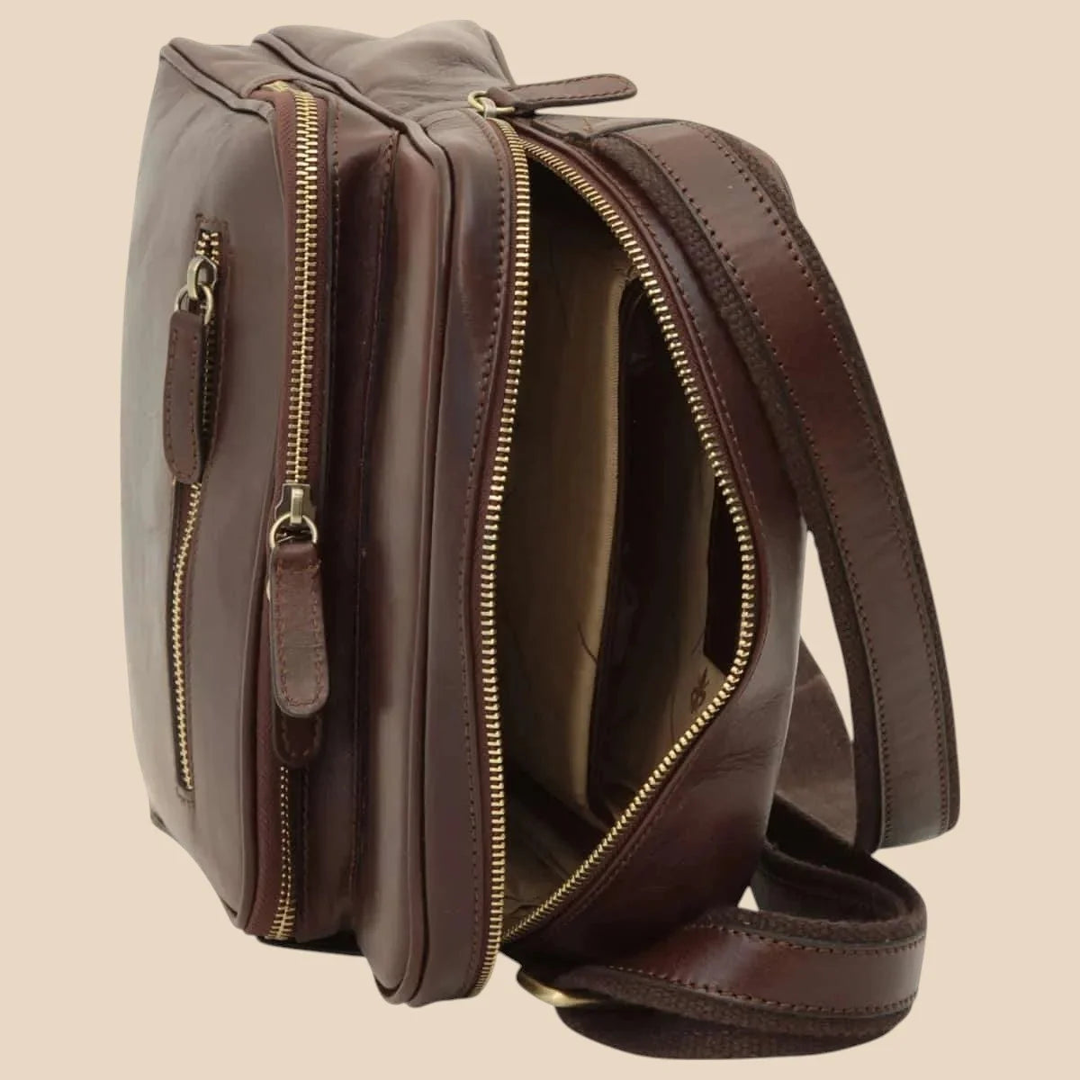 Small Leather Bag With Zip Closures - Image 17 | Bufalo d'Oro