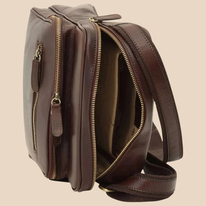 Small Leather Bag With Zip Closures - Image 17 | Bufalo d'Oro