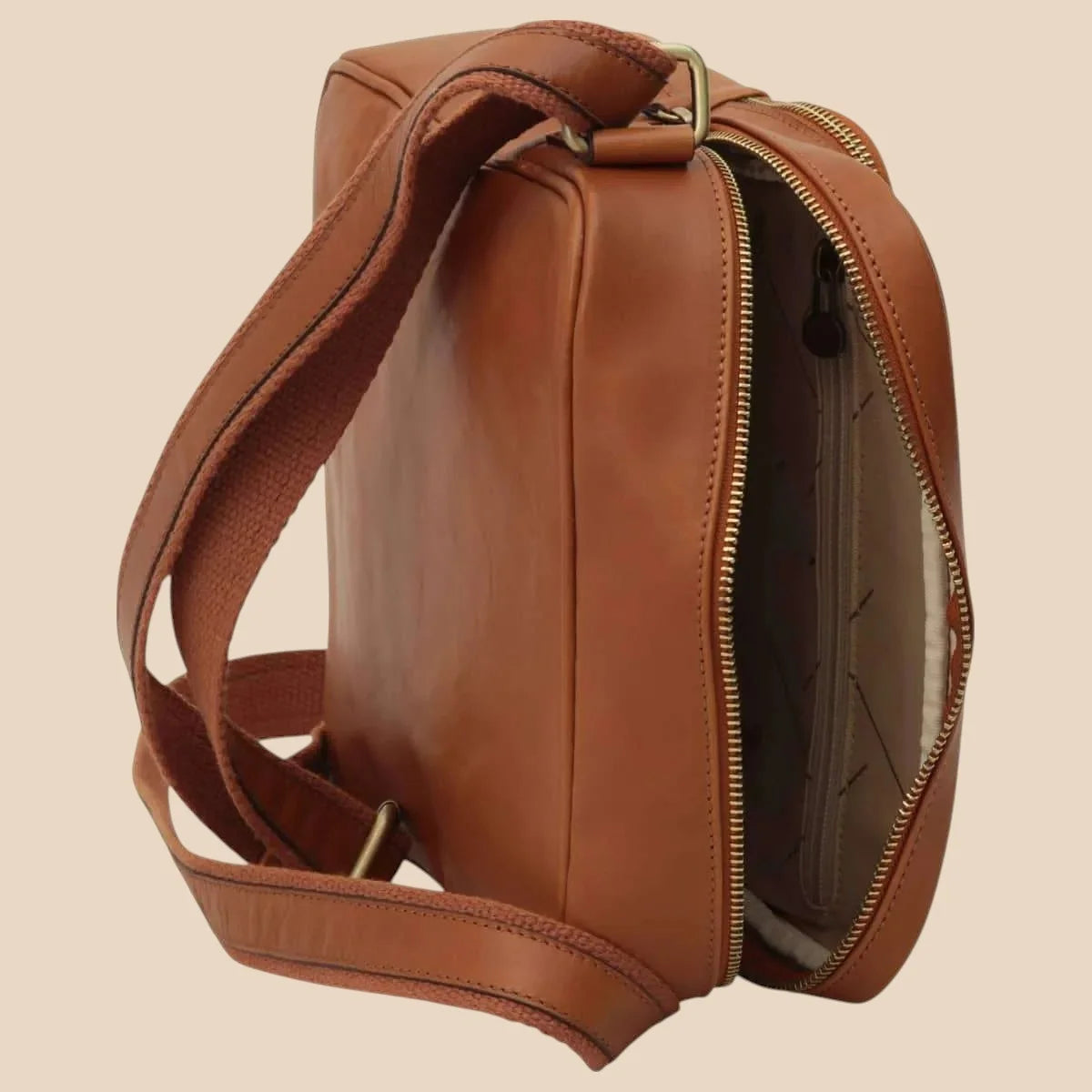 Small Leather Bag With Zip Closures - Image 14 | Bufalo d'Oro