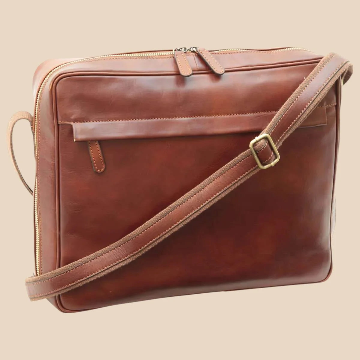 Vachetta Leather Messenger - Image 1 | Bufalo d'Oro