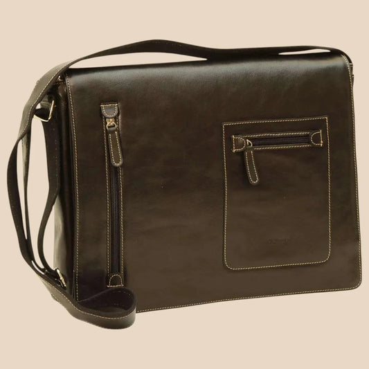 Calfskin Leather Messenger Bag - Image 1 | Bufalo d'Oro