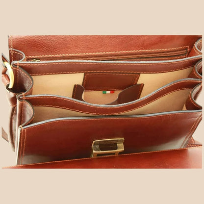 Leather Crossbody Satchel Bag - Image 12 | Bufalo d'Oro