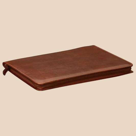 Leather Round Zipper Folder - Image 2 | Bufalo d'Oro