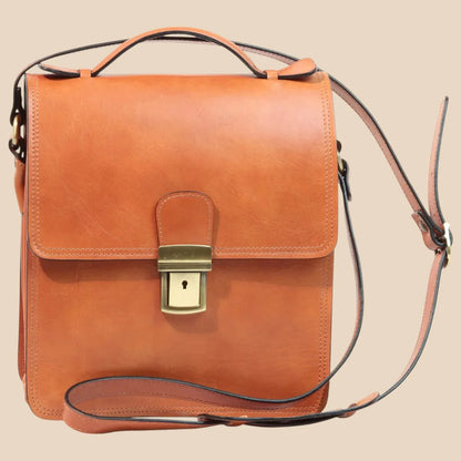 Leather Crossbody Satchel Bag - Image 6 | Bufalo d'Oro