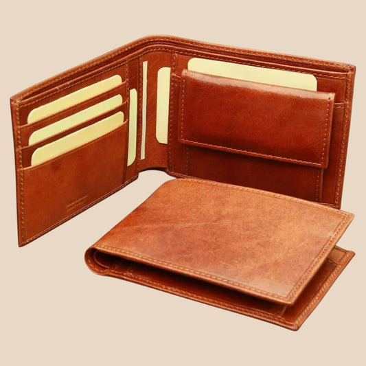 Leather Wallet With Coin Pocket With RFID - Image 1 | Bufalo d'Oro