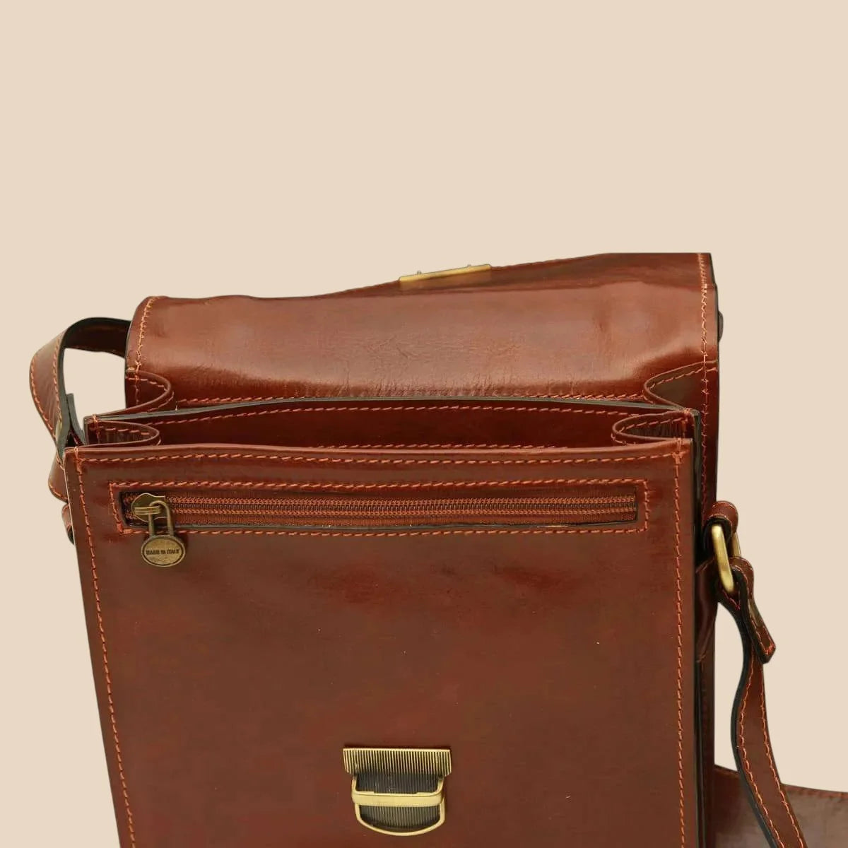 Classica II Leather Satchel - Image 3 | Bufalo d'Oro