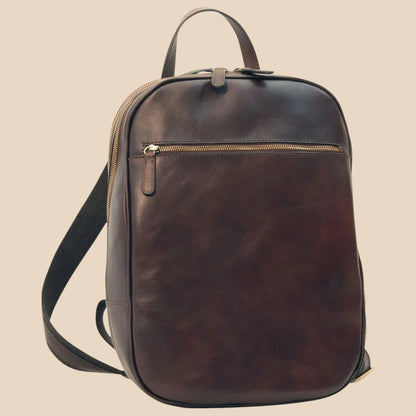 Leather Backpack With Exterior Zip Pockets - Image 16 | Bufalo d'Oro