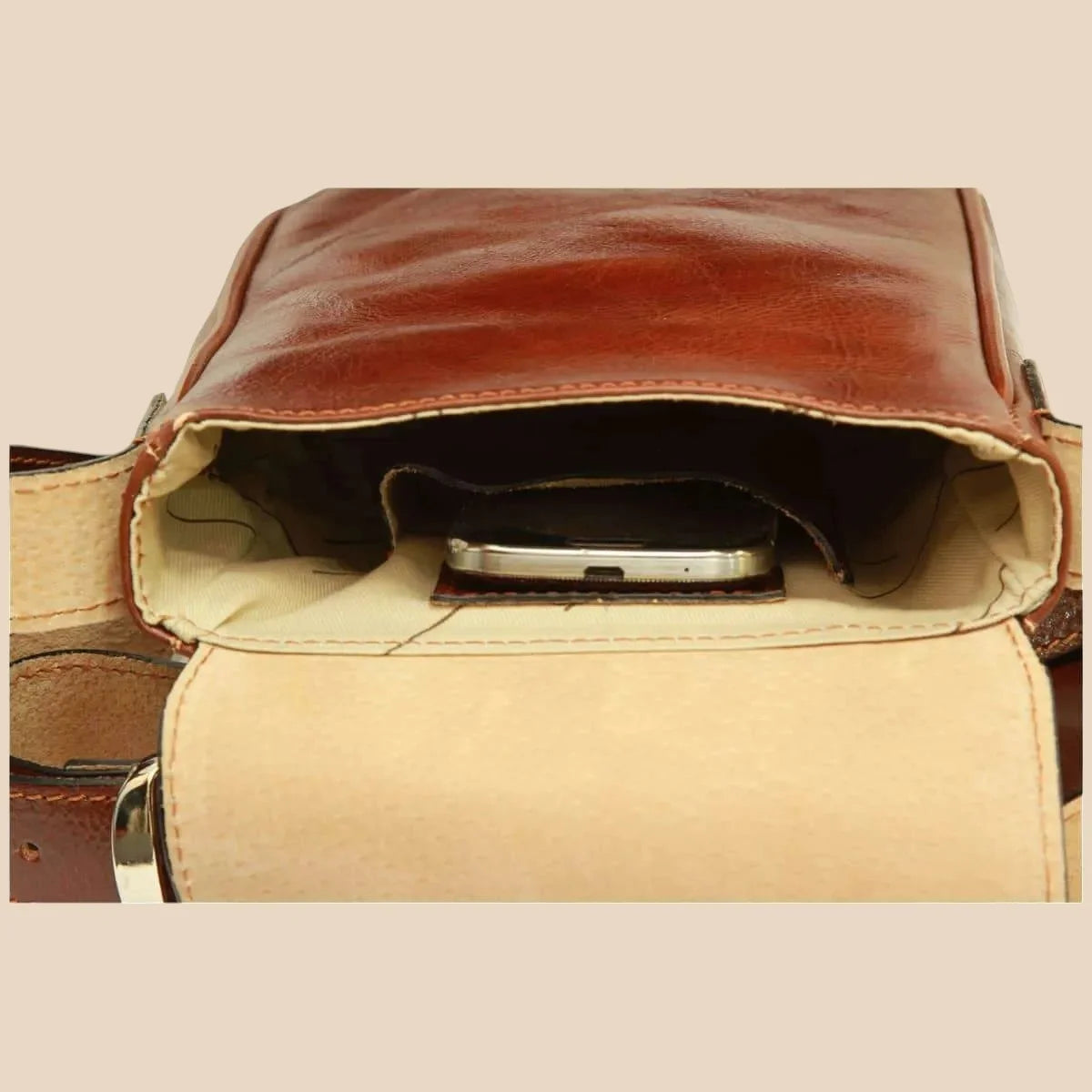 Cowhide Leather Cross Body Bag - Image 3 | Bufalo d'Oro