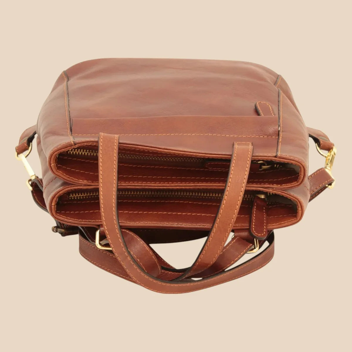 Leather Shoulder Backpack - Image 7 | Bufalo d'Oro