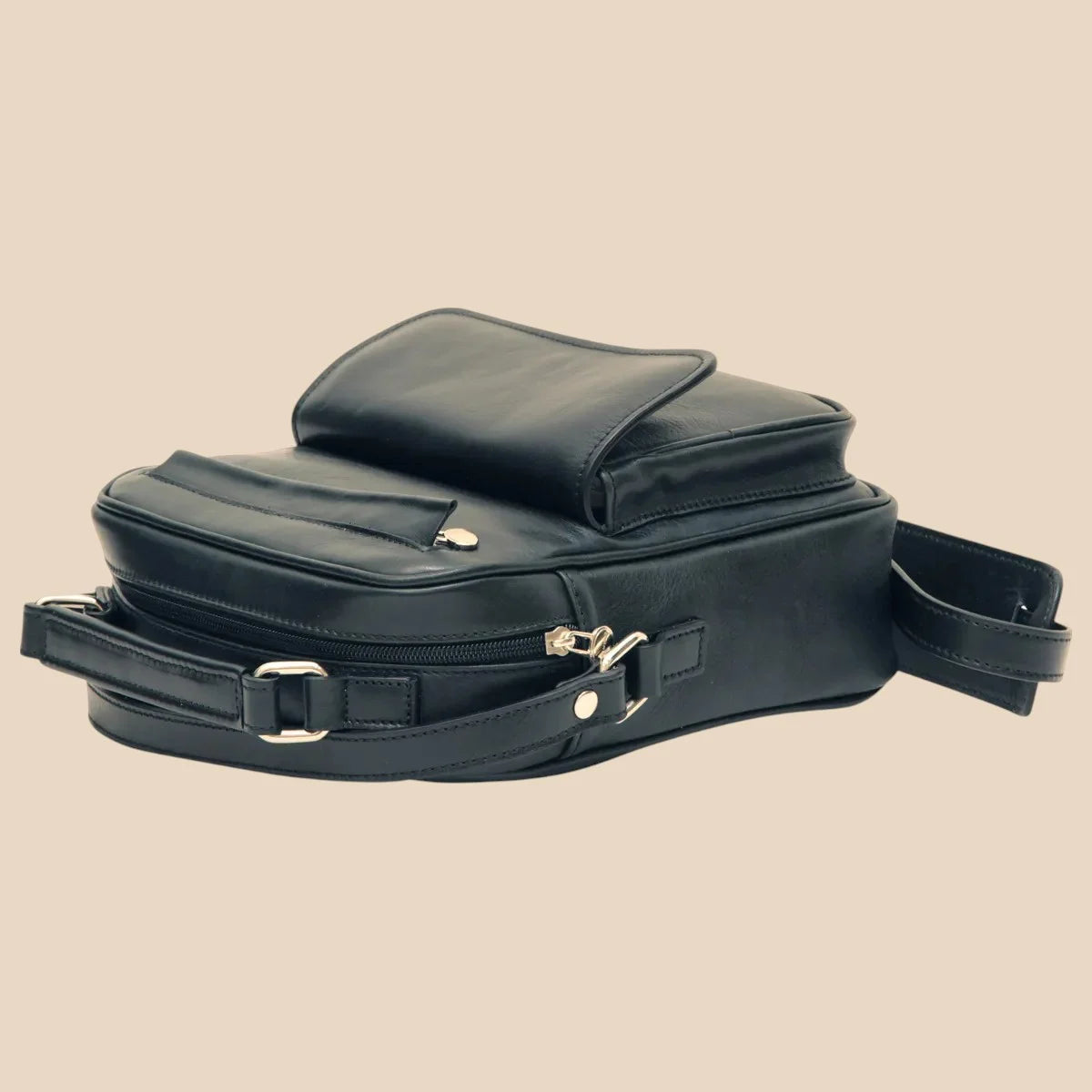 Leather Shoulder Bag With Front Pocket - Image 12 | Bufalo d'Oro