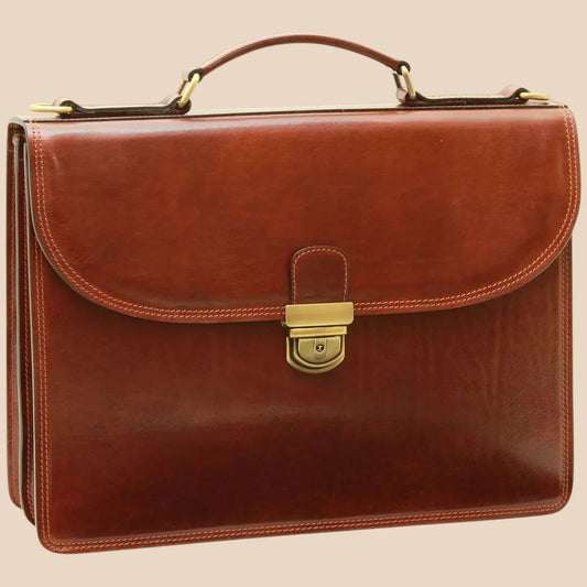 Vachetta Leather Briefcase - Image 1 | Bufalo d'Oro
