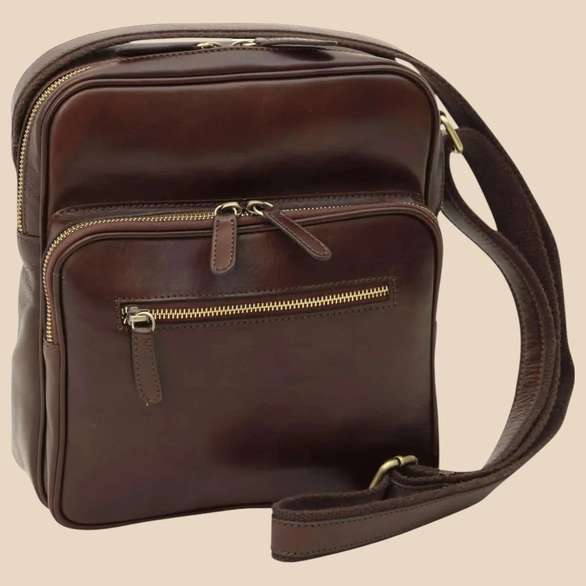 Small Leather Bag With Zip Closures - Image 5 | Bufalo d'Oro