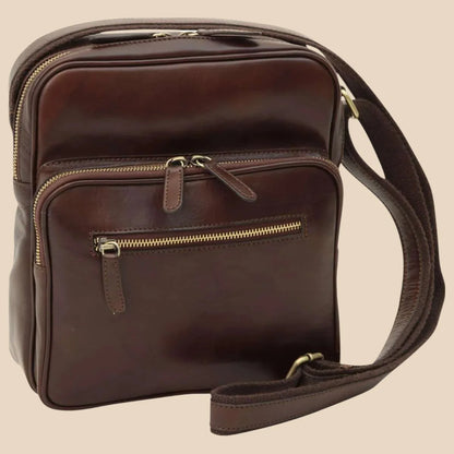 Small Leather Bag With Zip Closures - Image 5 | Bufalo d'Oro