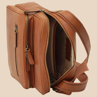 Small Leather Bag With Zip Closures - Image 23 | Bufalo d'Oro