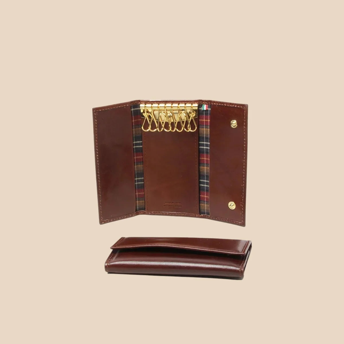 Full-Grain Leather Key Ring 8 Hooks - Image 1 | Bufalo d'Oro