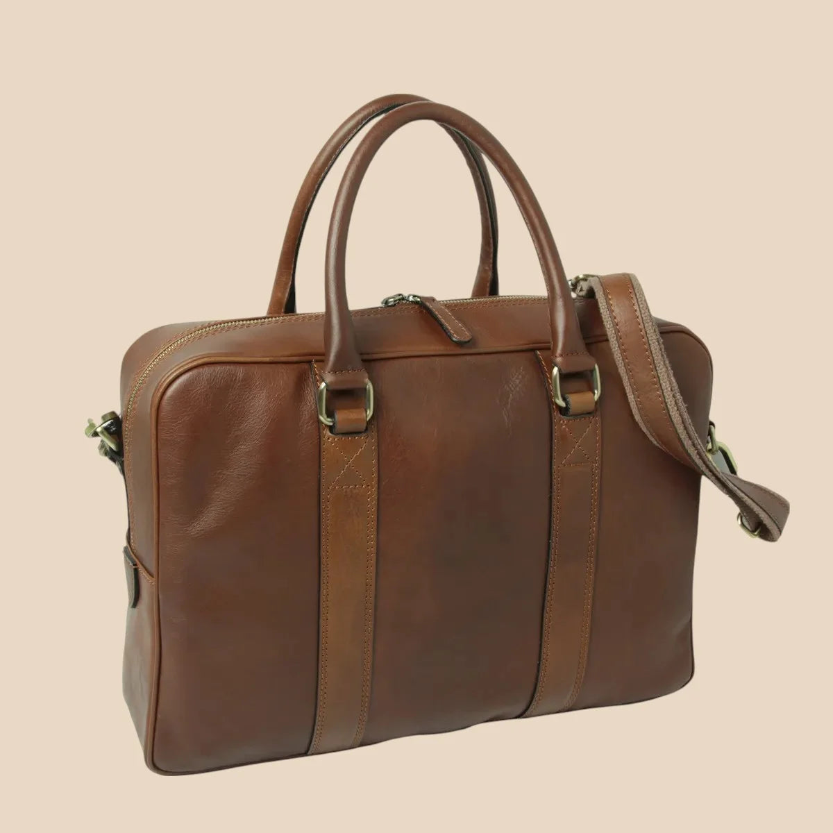 Soft Calfskin Leather Briefcase - Image 10 | Bufalo d'Oro