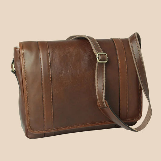 Soft Calfskin Leather Messenger Bag - Image 1 | Bufalo d'Oro