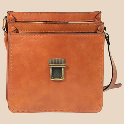 Leather Crossbody Satchel Bag - Image 8 | Bufalo d'Oro
