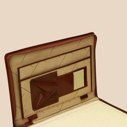 Leather Round Zipper Folder - Image 1 | Bufalo d'Oro