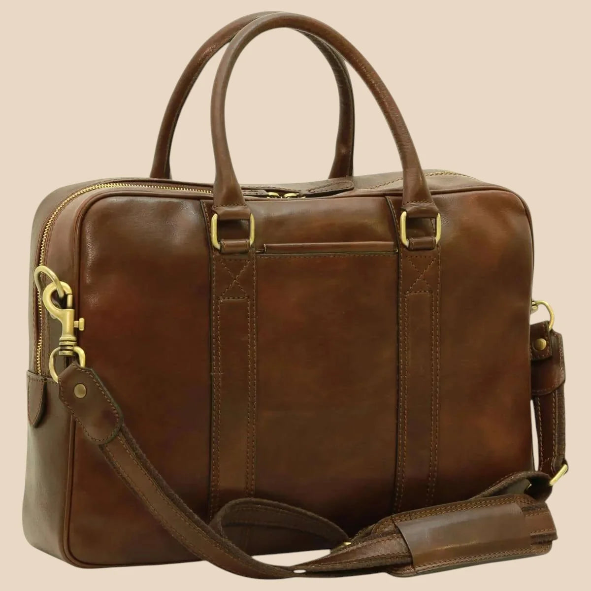 Soft Calfskin Leather Briefcase - Image 13 | Bufalo d'Oro