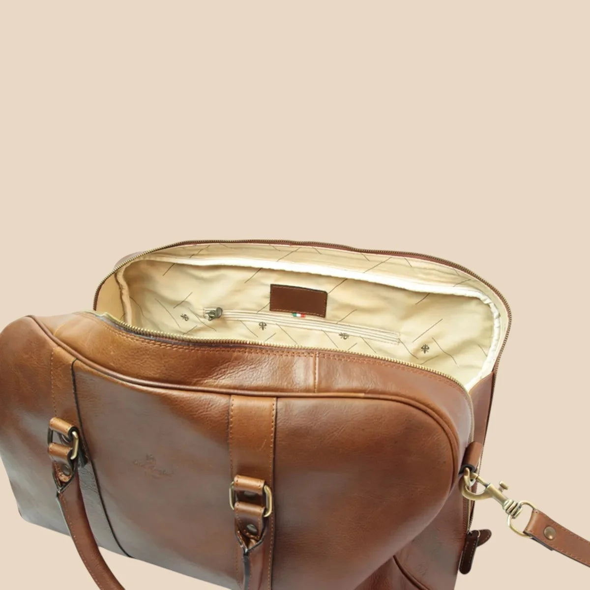Large Full-Grain Leather Travel Bag - Image 25 | Bufalo d'Oro