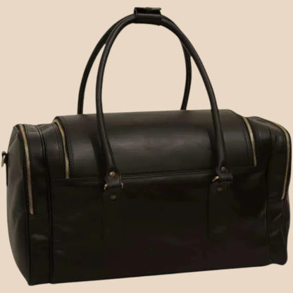 Round Metal Zip Leather Travel Bag - Image 4 | Bufalo d'Oro