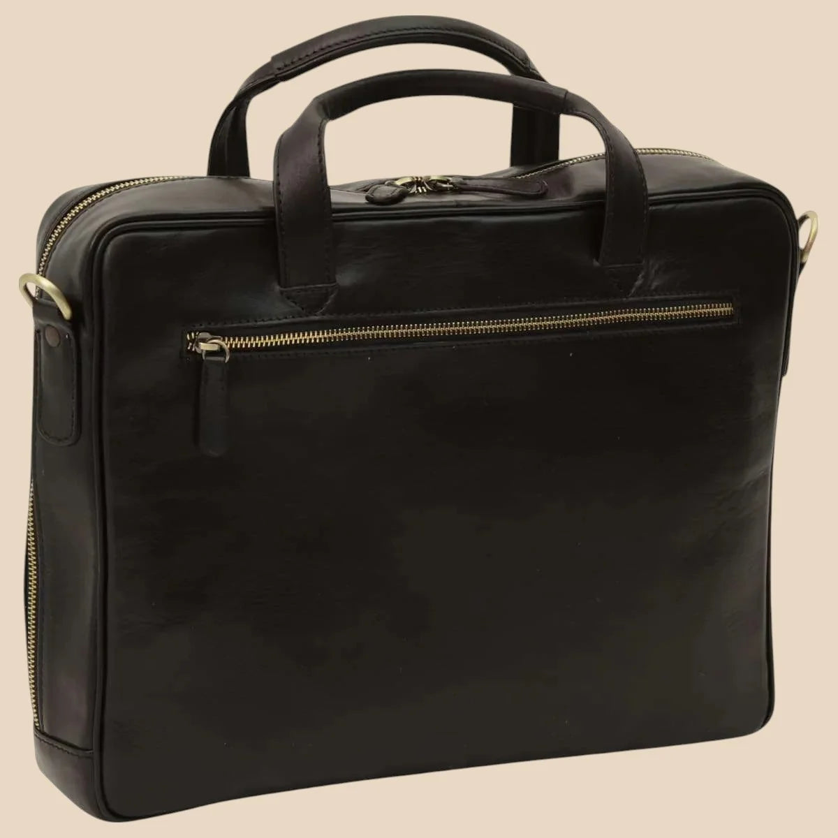 Leather Briefcase With Zip Closure - Image 21 | Bufalo d'Oro