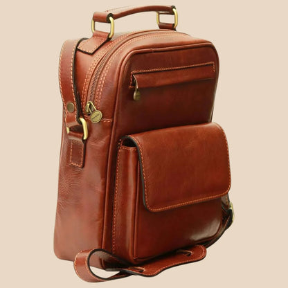 Leather Shoulder Bag With Front Pocket - Image 7 | Bufalo d'Oro