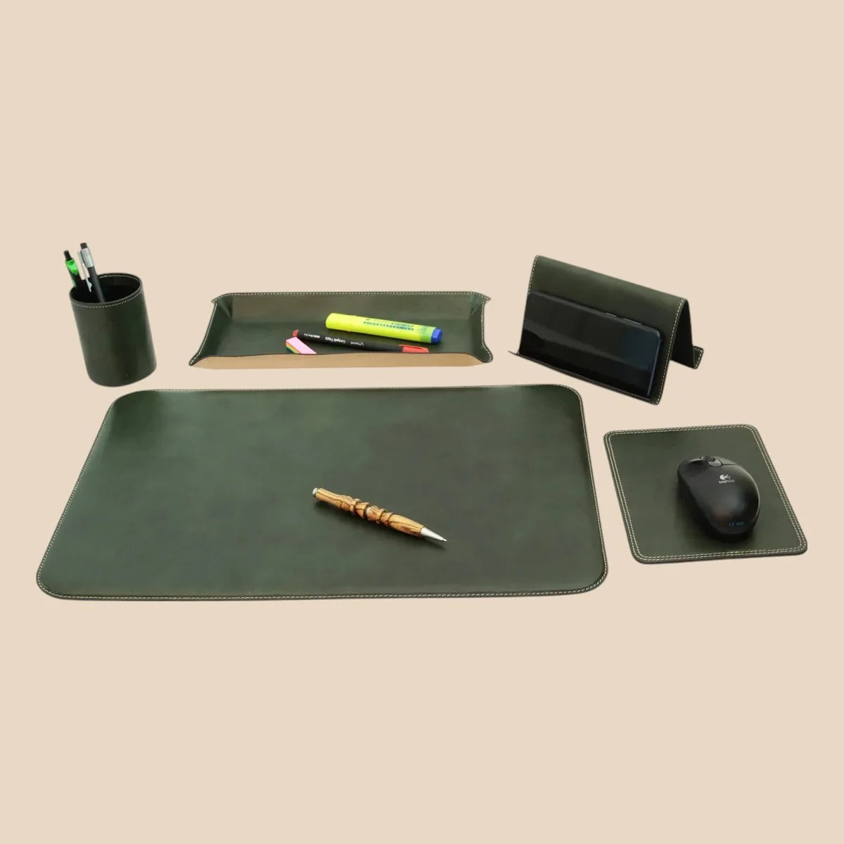 Leather Desk Kit - 5 Pcs - Image 1 | Bufalo d'Oro